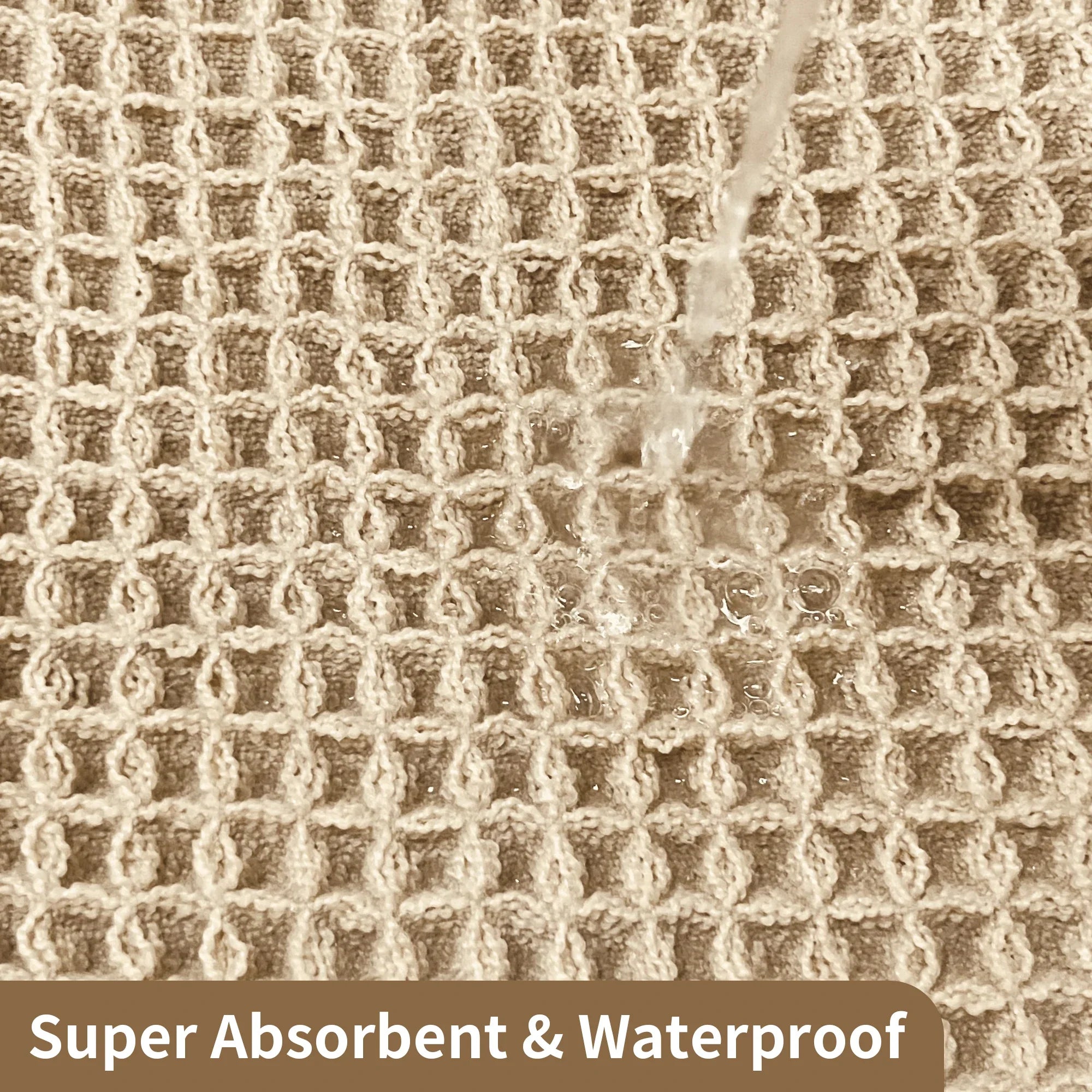 Waffle Super Absorbent Bath Mat | Non-Slip Microfiber Bathroom Rug with Tassels