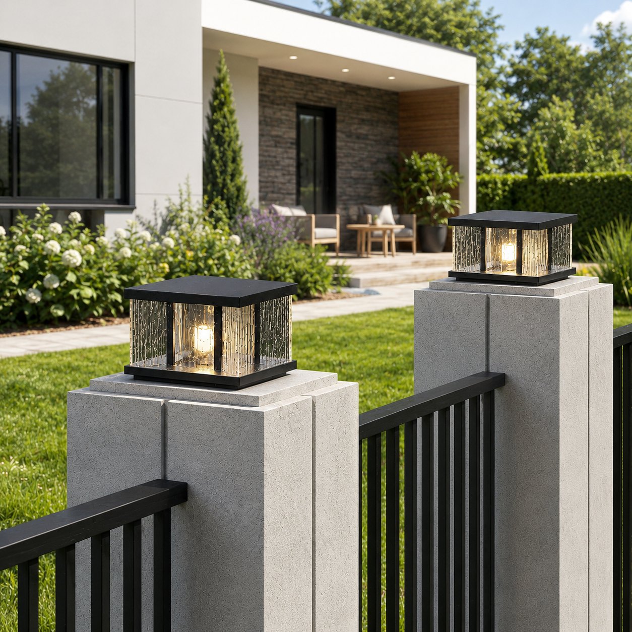 Modern Outdoor Pillar Light - Waterproof Aluminum Pillar Lamp for Pathways