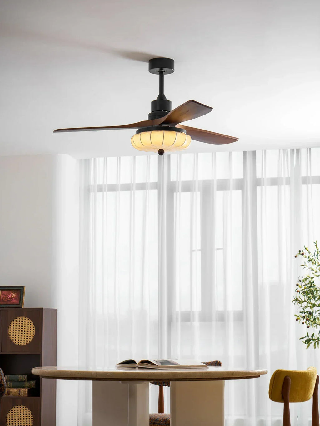Modern Elira Flower Fabric Ceiling Fan Lights
