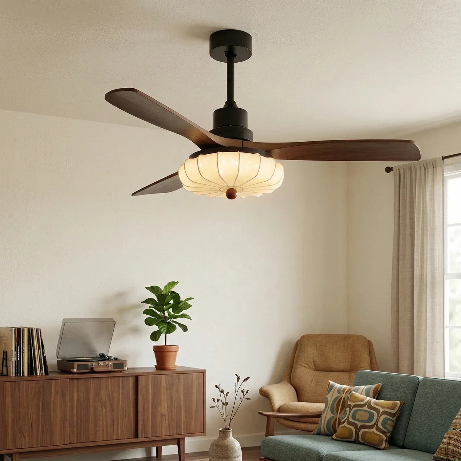 Modern Elira Flower Fabric Ceiling Fan Lights
