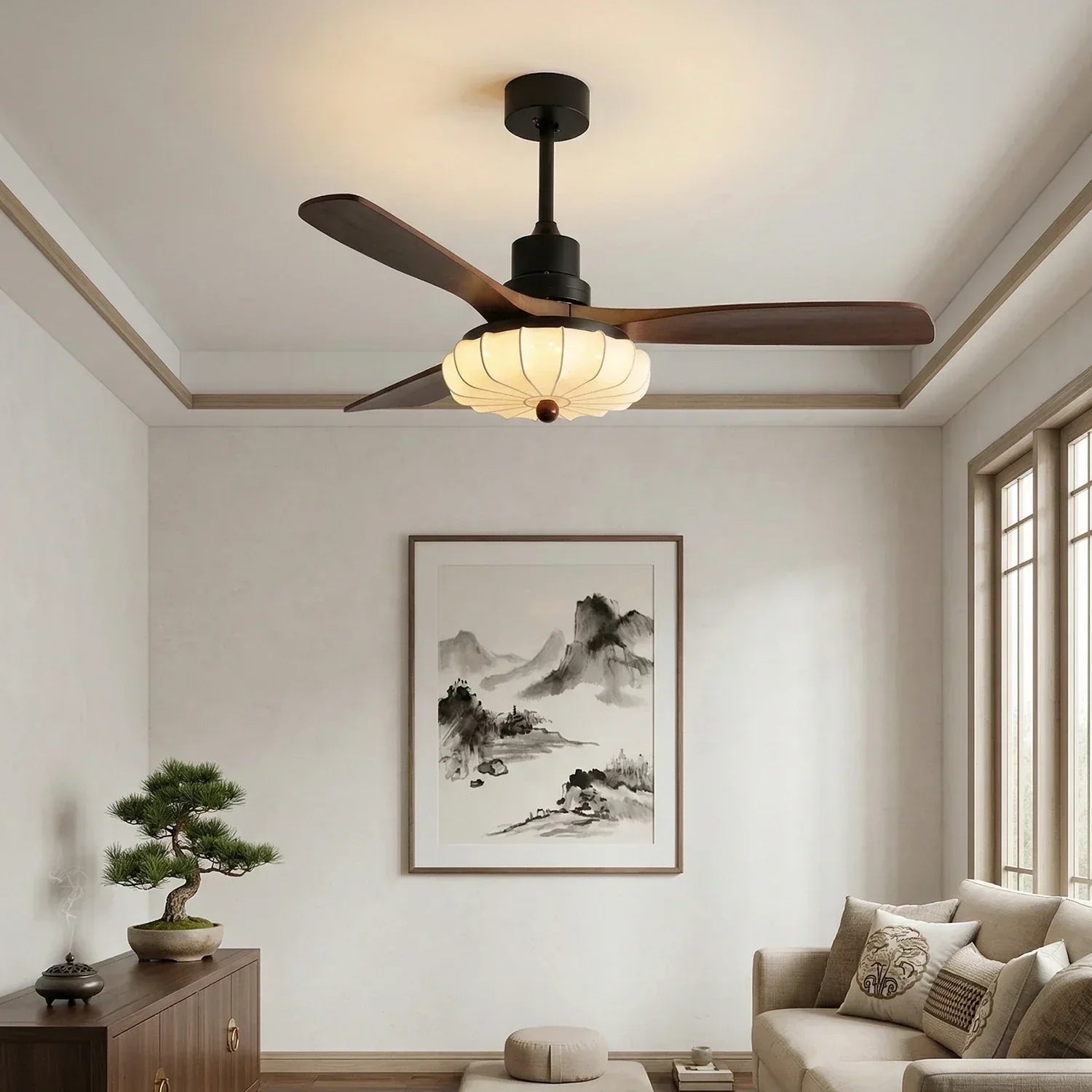 Modern Elira Flower Fabric Ceiling Fan Lights