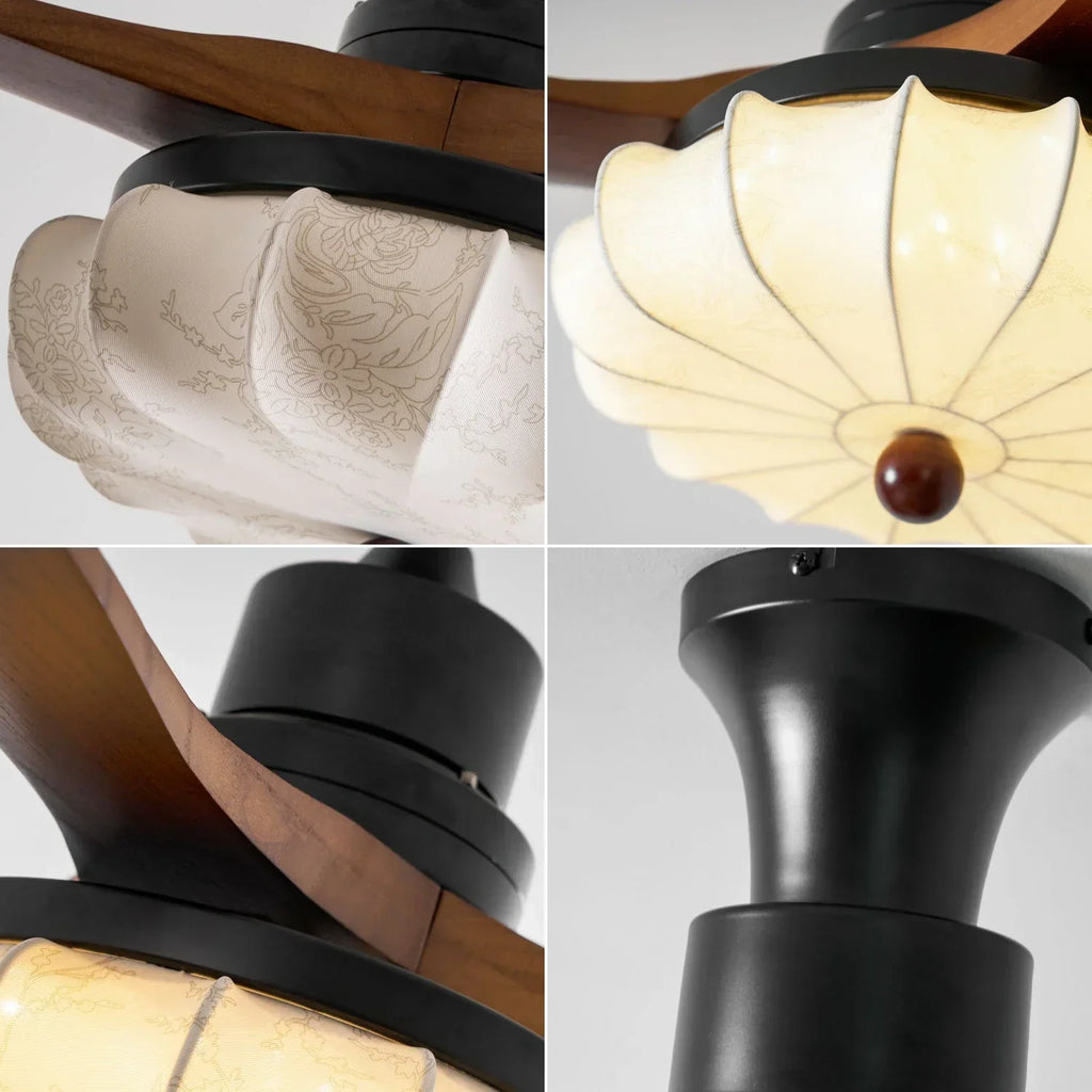 Modern Elira Flower Fabric Ceiling Fan Lights