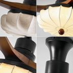 Modern Elira Flower Fabric Ceiling Fan Lights